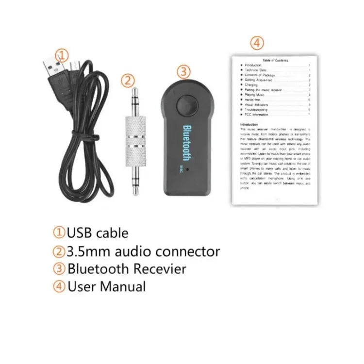 AUX Bluetooth 5.0 Receiver,Wireless Bluetooth5.0 Car 3.5mm Socket Adapter,Audio Converter Mobile Phone Hands-Free Stereo Adapter