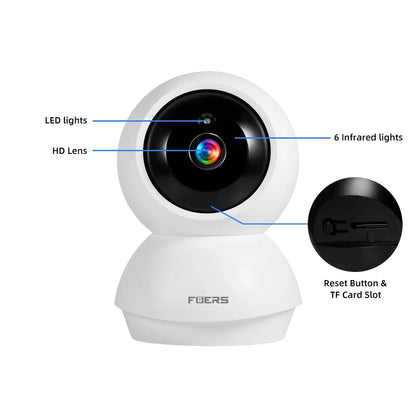 Fuers 5MP WiFi Camera Works With Tuya Smart Home Indoor Wireless IP Surveillance Camera Automatic Tracking Security Baby Monitor