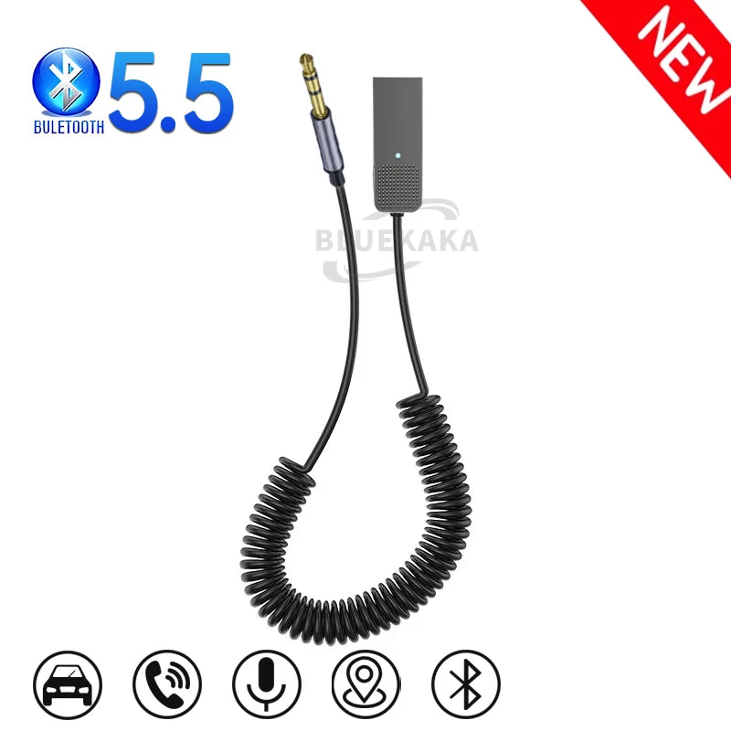 New Upgrad Bluetooth Car AUX Adapter USB To 3.5mm Stereo Hifi Music Wireless Audio Receiver Dongle Handsfree For Car BT Transmit