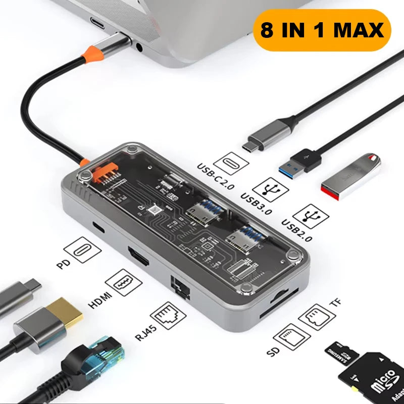 USB Type-C Hub with HDMI - Essential PC Accessories Docking Station Compatible with MacBook Pro Air  Mini and Laptops usb 3.0