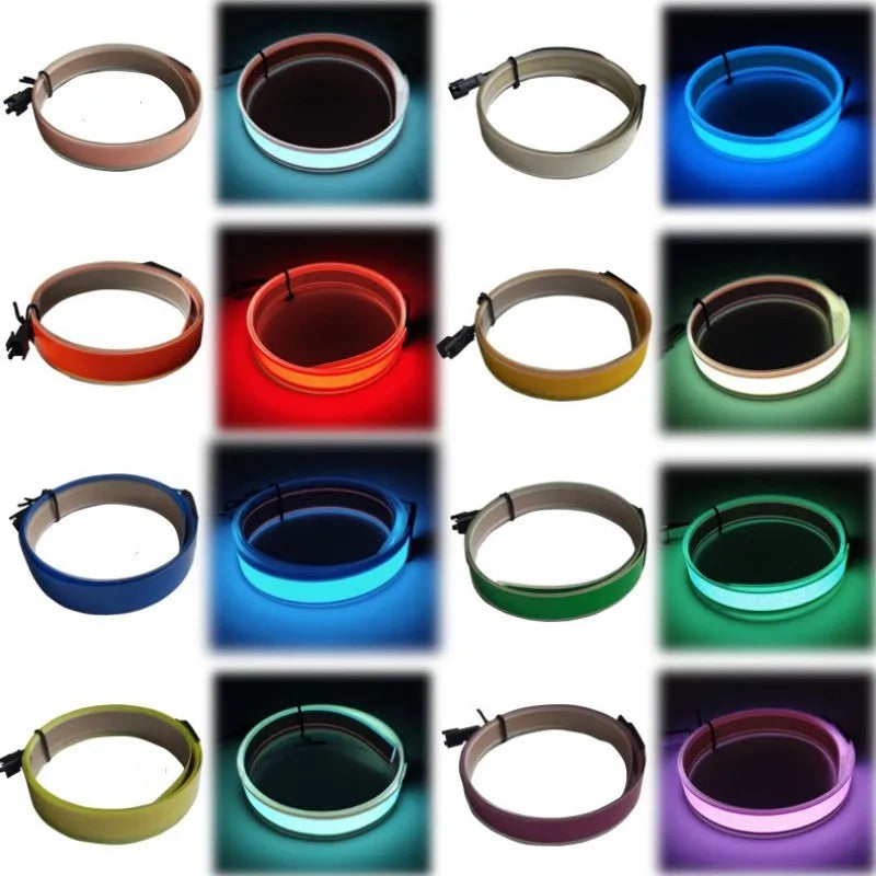 1*100cm EL LED Strip Light for DIY Flexible Neon Lights Glow Rope Party Decoration Tape Lamp USB 12V Battery Backlight Panel