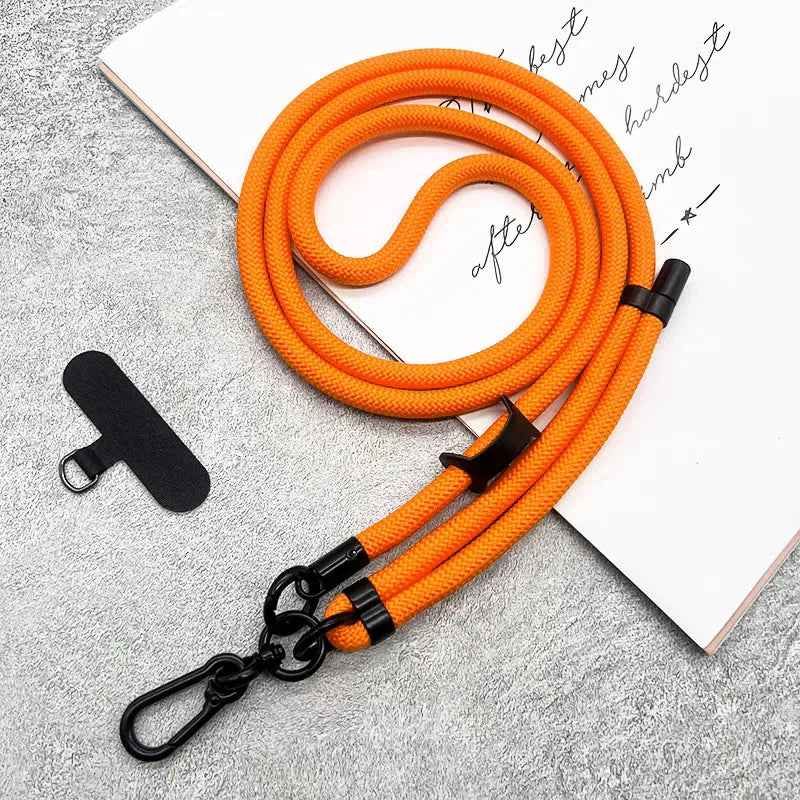 150cm Adjustable Mobile Phone Xyun Outdoor Anti-lost Crossbody Phone Lanyards Neck Rope with Patch Cellphone Hanging Cord Strap
