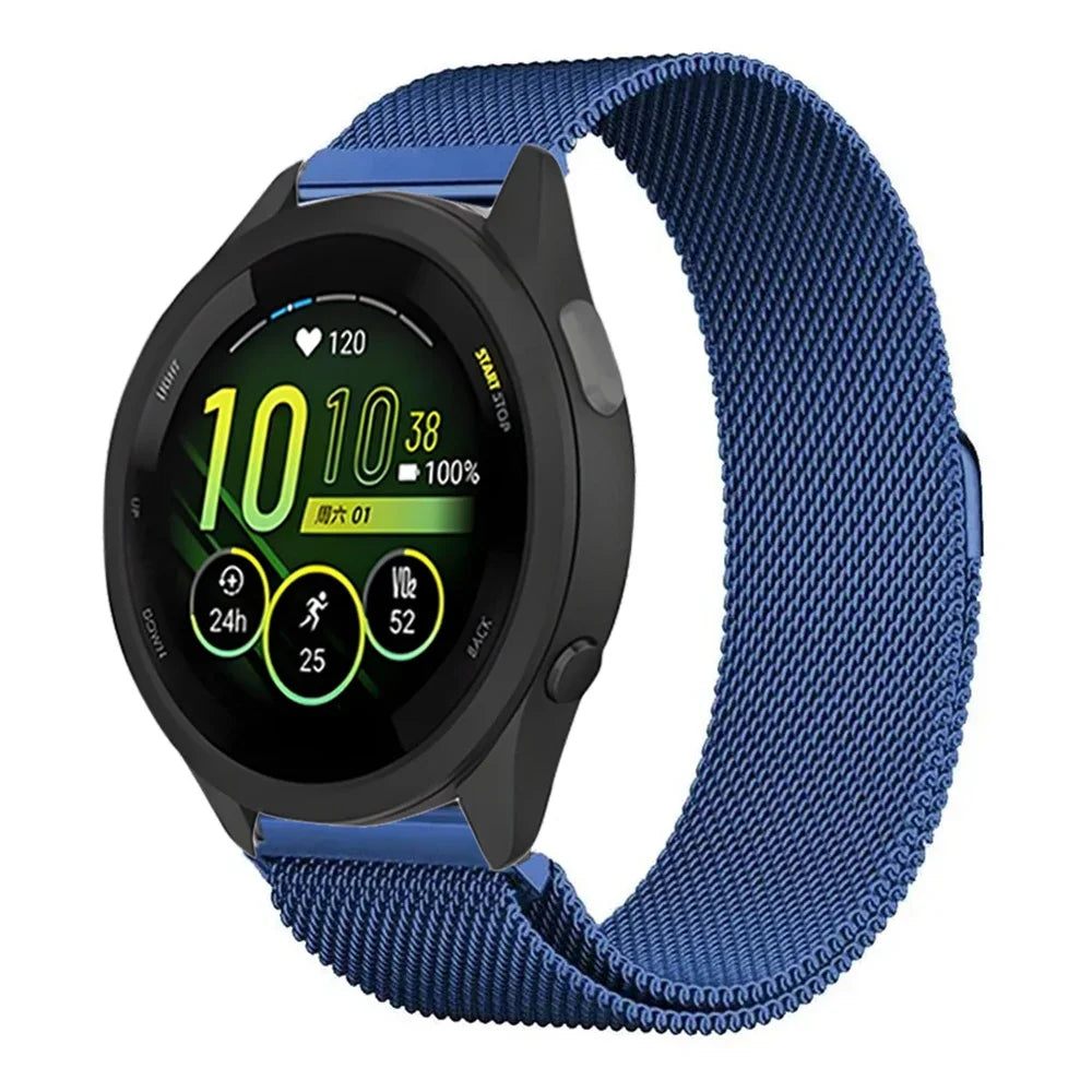 20mm 22mm Magnetic Milanese Strap for Garmin Forerunner165 55 645 265 965 255/Active 5/Vivoactive Comfortabe Band Garmin Venu 3
