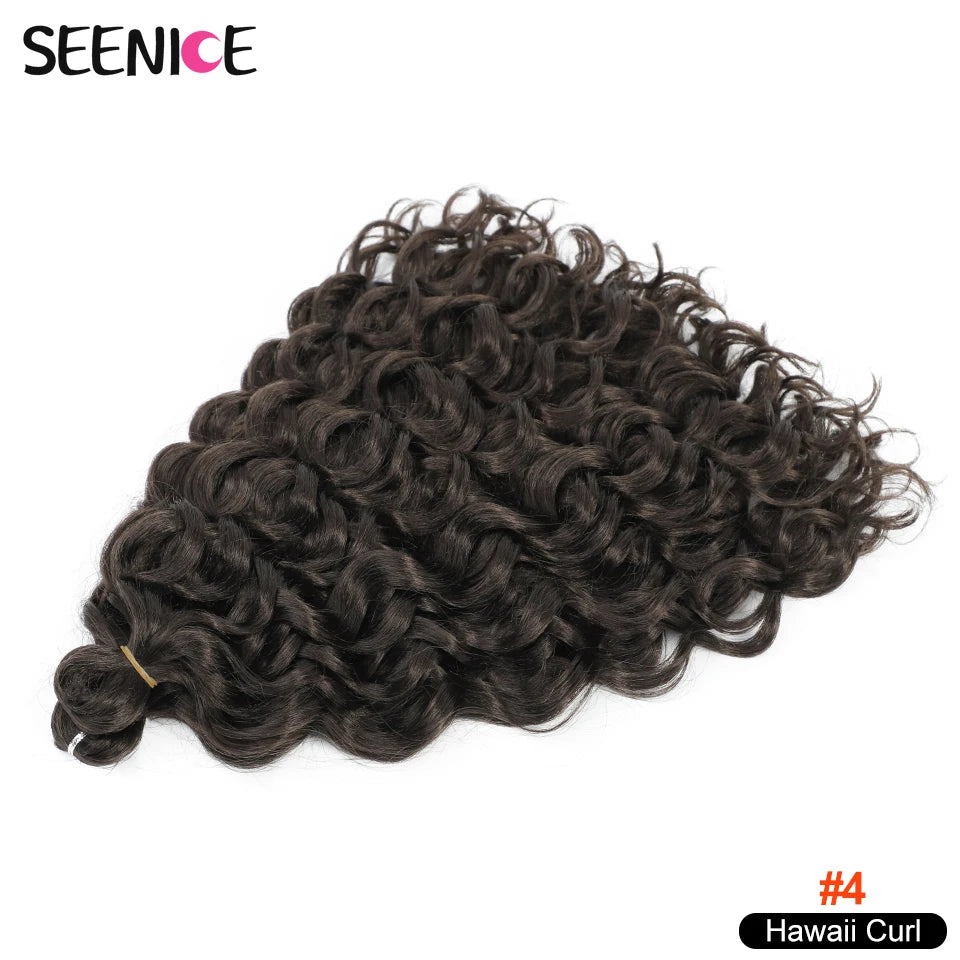 18 24“Synthetic Deep Wavy Twist Crochet Hair Afro Curls Water Wave Crochet Braids Ombre Brown Braiding Hair Extensions For Women