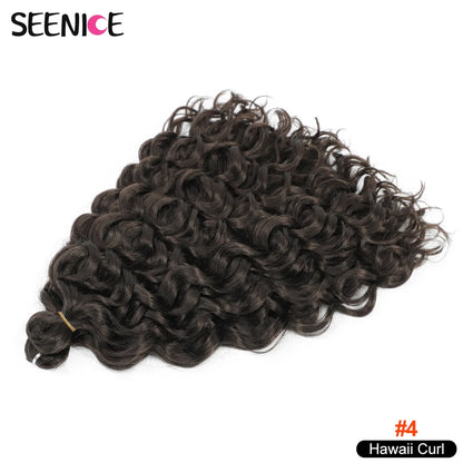 18 24“Synthetic Deep Wavy Twist Crochet Hair Afro Curls Water Wave Crochet Braids Ombre Brown Braiding Hair Extensions For Women
