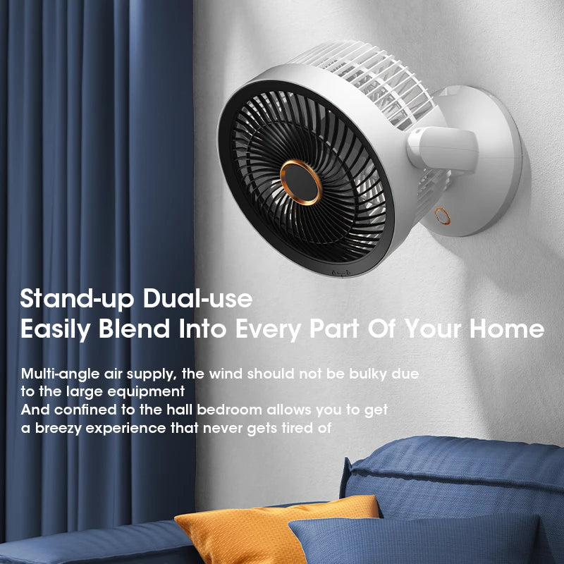 Desktop Air Circulation Fan Silent Rechargeable Fan Wall Mounted Fan 4000mAh Electric Table Fan