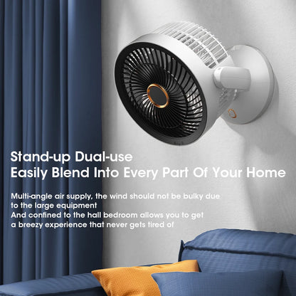 Desktop Air Circulation Fan Silent Rechargeable Fan Wall Mounted Fan 4000mAh Electric Table Fan