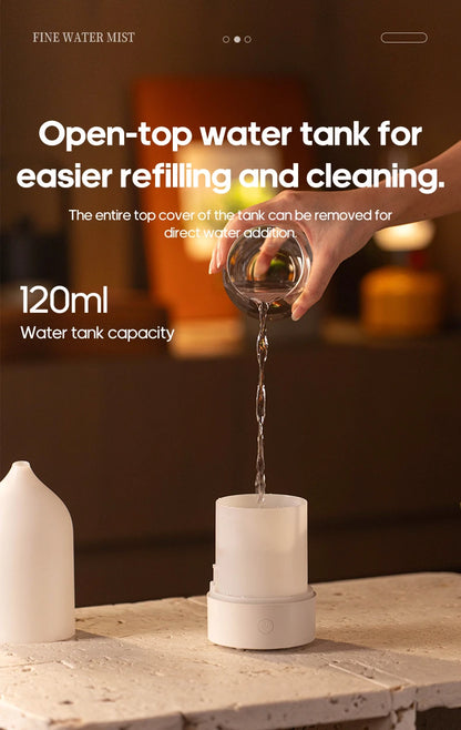 KINSCOTER New Aroma Diffuser 120ml Portable Silent Air Humidifier Colorful Night Light Essential Oil Diffuser for Room Home