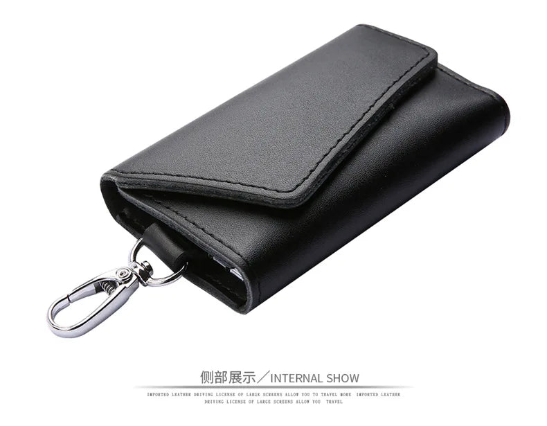 New Genuine Leather Keychain Men Key holder key organizer Pouch Car Key pouch Wallet Housekeeper Key Case Mini Card Bag