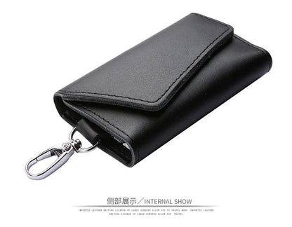 New Genuine Leather Keychain Men Key holder key organizer Pouch Car Key pouch Wallet Housekeeper Key Case Mini Card Bag