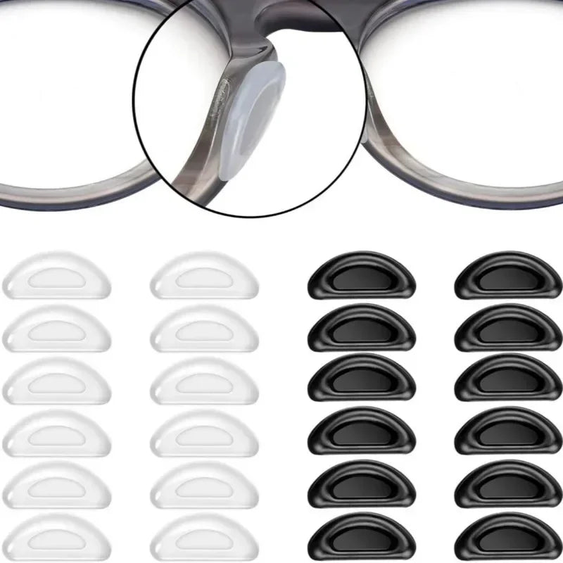 10/60pcs Glasses Nose Pads Adhesive Silicone Nose Pads Non-slip Transparent Nosepads for Glasses Eyeglasses Eyewear Accessories
