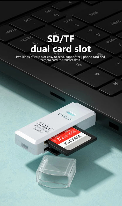 2 In 1 USB 3.0 Card Reader Micro TF SD Card Reader USB Adapter High Speed Card Reader TF Memory Card For PC Laptop Accessories