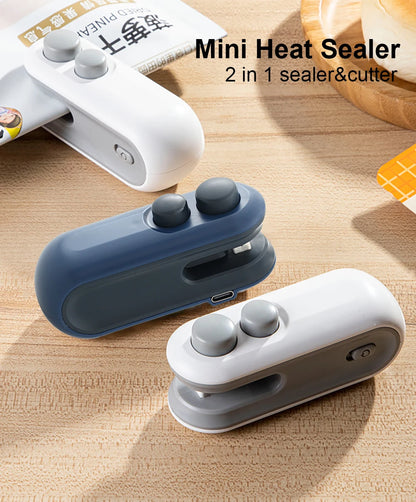 Mini Heat Bag Sealing Machine Plastic Bag Sealer Rechargeable Food Packing Bag Thermal Sealer Portable Plastic Bag Heat Sealer