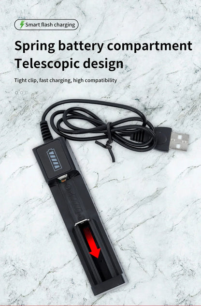 18650 Battery Charger 1-4 Slots Dual 18650 Charging 3.7V  Rechargeable Lithium Battery USB Charger For 16340 14500 18650 26650