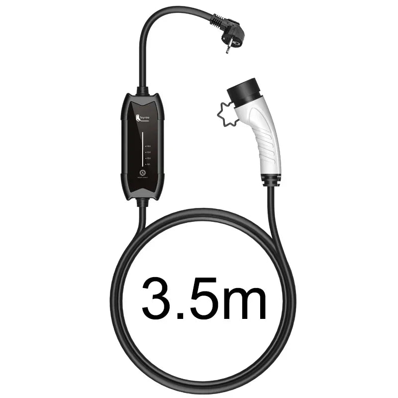 feyree EV Charger Type2 16A 3.5KW 1Phase GB/T / Type1 Current Adjustable 3.5m Cable Portable Charging Box for Electric Vehicle