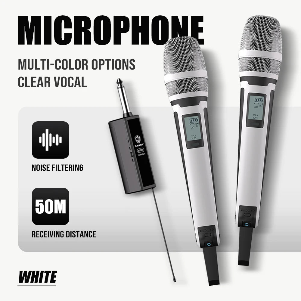 Karaoke Microphone G-MARK SKM9000 2 Channels Wireless UHF Frequency For Teaching Wedding Clear Stable Audio Transmission