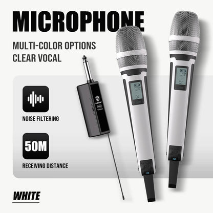 Karaoke Microphone G-MARK SKM9000 2 Channels Wireless UHF Frequency For Teaching Wedding Clear Stable Audio Transmission