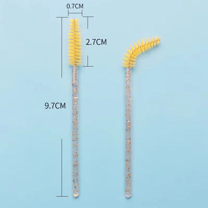 QSTY Disposable Crystal Eyelash Brush Comb 50Pcs/pack Eye Lashes Extension Mascara Wands Makeup Professional Beauty Tool