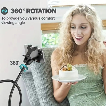 New 360 Rotating Lazy Phone Holder Universal Adjustable Desktop Phone Clip Flexible with Handle Bed Desktop Mount Bracket