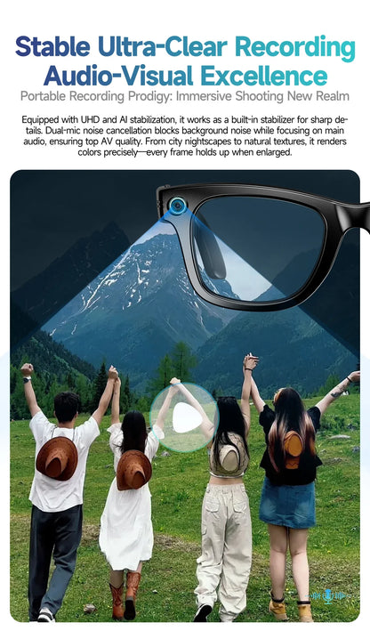 2026 New Upgrade smart glasees With Camera Video Recording AI Photo Recognition Bluetooth Call Translation Voice Sunglasses Man