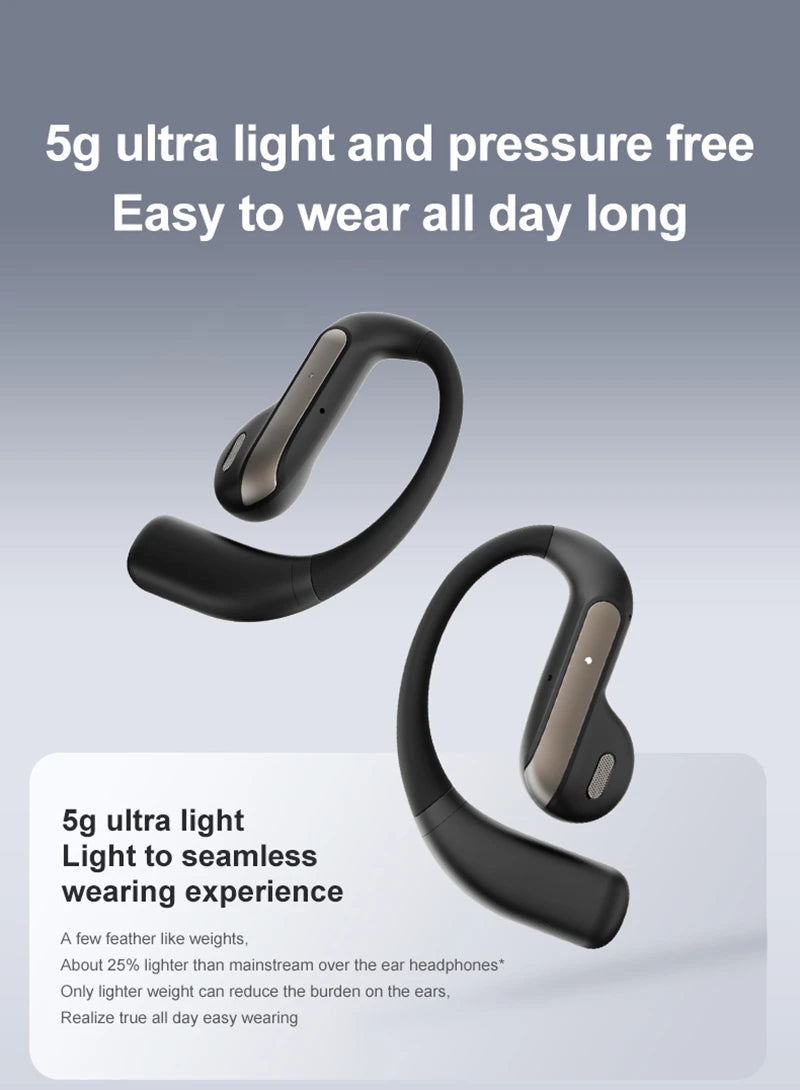 Smart AI Translation Headset Stereo Sound Semi-in-ear Air Conduction True Wireless Sports Long-lasting Bluetooth Headset