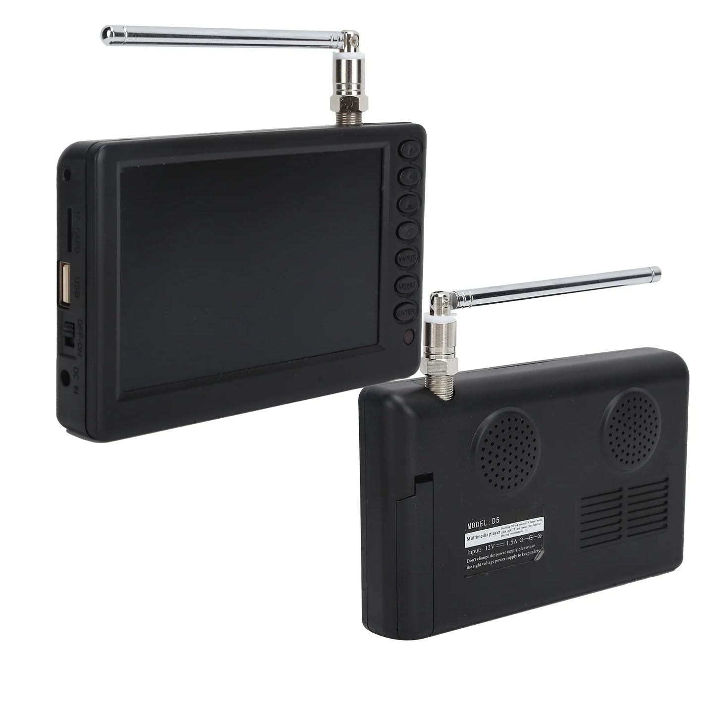 LEADSTAR 5 Inch Digital Television Portable Digital TV for Car Camping Kitchen 110‑ Mini TV Portable Digital TV Portable TV