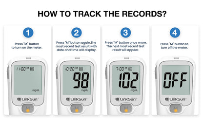G-425-1 LinkSun Blood Glucose Meter Kit 50/100pcs Test Strips Lancets for Diabetes Monitor Digital Glucometer Blood Sugar Meter