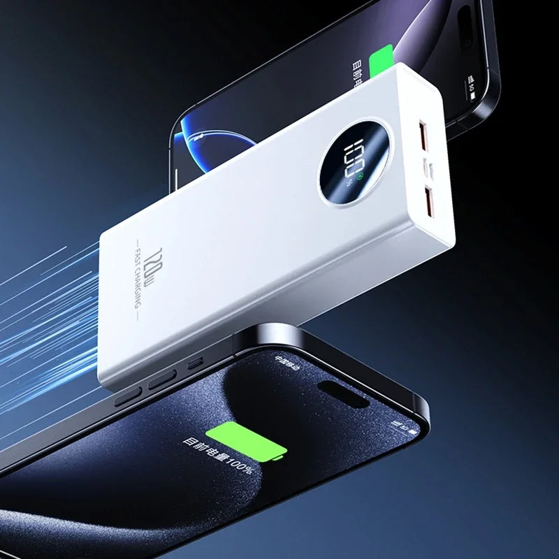 500000mAh Large Capacity Power Bank 120W Super Fast Charging With Portable Digital Display Supply For Various Phones