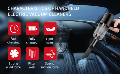 Cordless Handheld Vacuum Cleaner High Power Mini Portable Car Dust Collector with Hairdryer Function for Auto Interior Cleaning