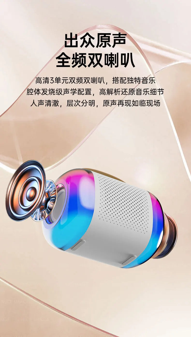 Wireless Speaker Microphone Karaoke Mini Portable Audio Microphone Portable Karaoke Speaker with Mic Home Singing For Kids Gift
