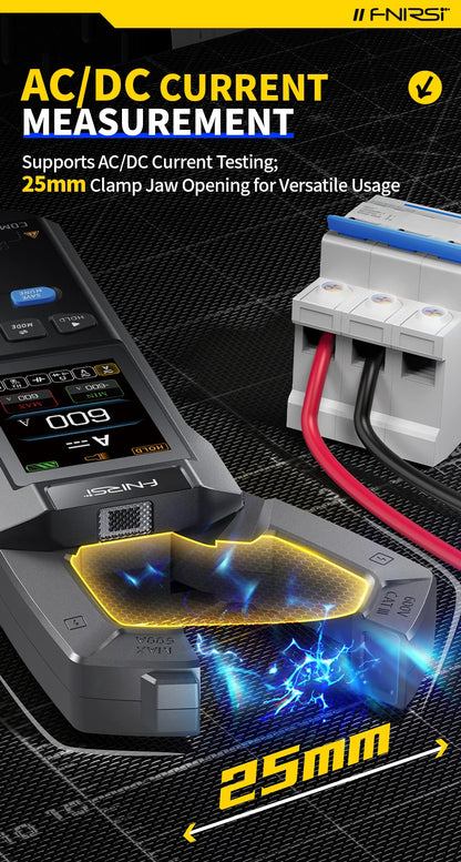 FNIRSI DMC-100 зажимный, 10000 отсчётов, ток AC/DC до 600А, USB зарядка