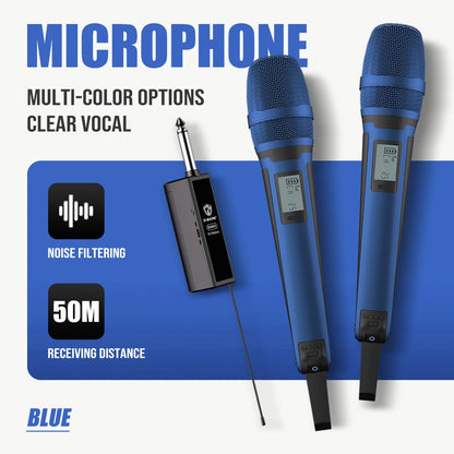 Karaoke Microphone G-MARK SKM9000 2 Channels Wireless UHF Frequency For Teaching Wedding Clear Stable Audio Transmission
