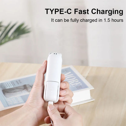 Mini Portable Handheld Fan 2000mAh USB Rechargeable Folding Small Pocket Fan with Handy Power Bank Foldable Hand Fan for Outdoor
