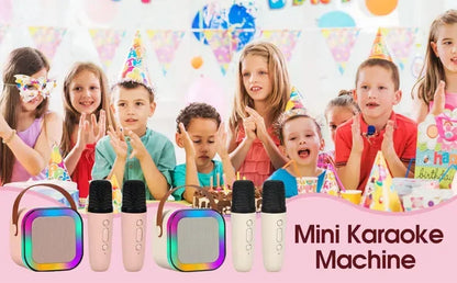 New Portable Bluetooth K12 Karaoke Machine Speaker With 1-2 Wireless Microphones HiFi Singing Family Loudspeaker Children's Gift