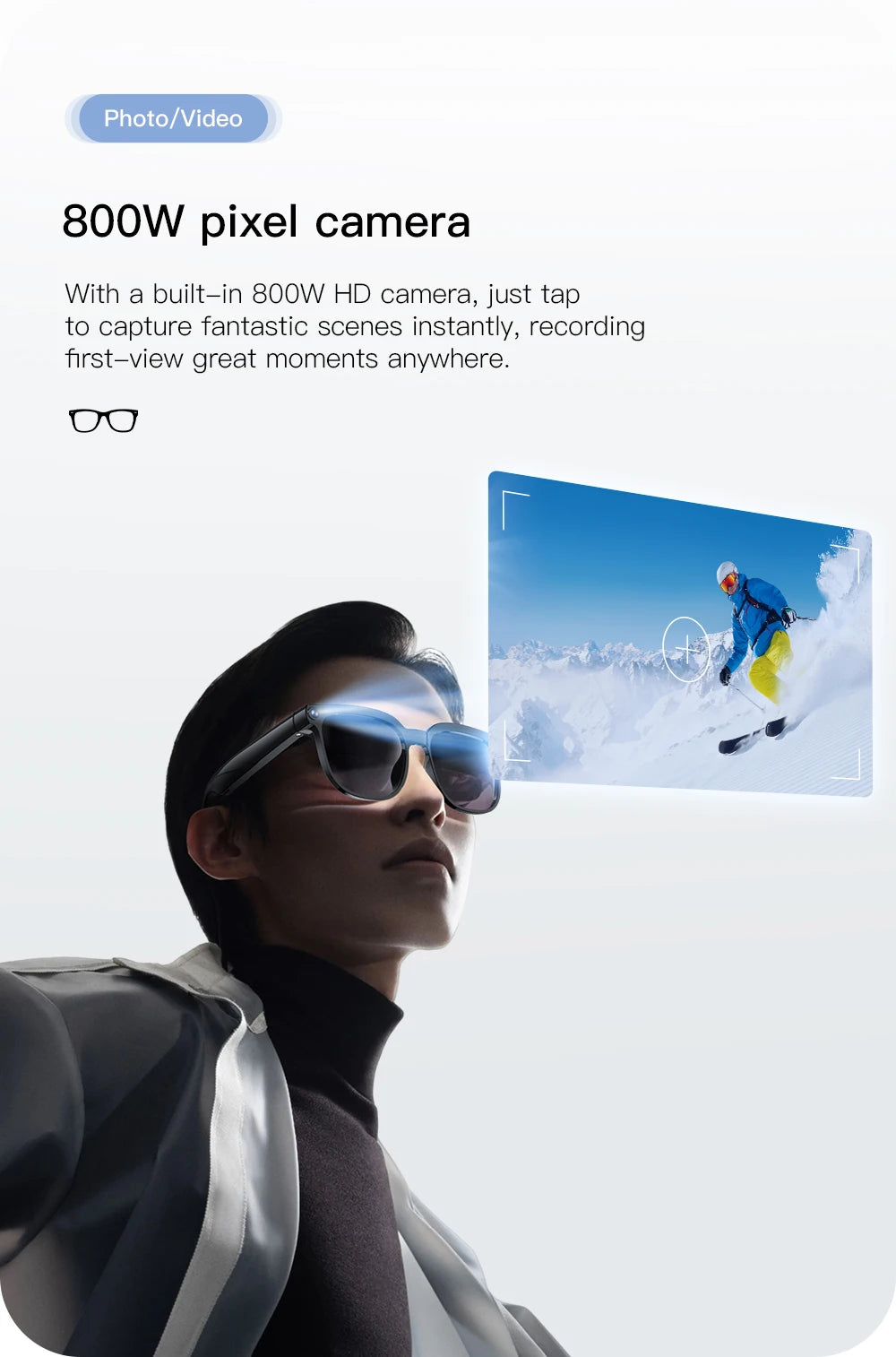 PEJE 2026New 800W Pixel Camera Smart Glasses Men Video Recording AI Photo Recognition Bluetooth Call Voice Translation Sunglasse