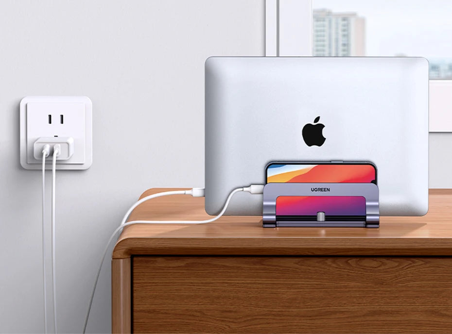 UGREEN Vertical Laptop Stand Holder For MacBook Air Pro Aluminum Foldable Notebook Stand Laptop Support MacBook Pro Tablet Stand