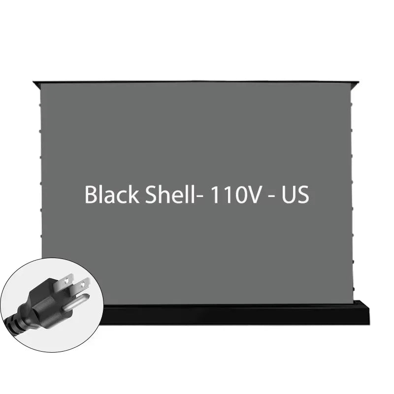 2025 New 120 inch ALR Rejecting Motorized Electric Tab Tension Floor Rising Projector Screen Square Shell  for UST Projector