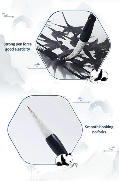 6/9/12/16Pcs Chinese Calligraphy Brushes Set with Roll-up Bamboo Brush Holder Sumi Painting Writing Kanji Art Watercolor Brush