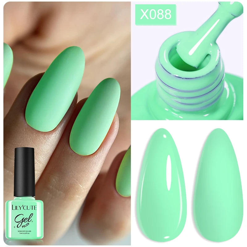 LILYCUTE Nude Crystal Rubber Base Gel Nail Polish Natural Color Semi Permanent UV Gel Soak Off Self Leveling Nail Gel Varnishes