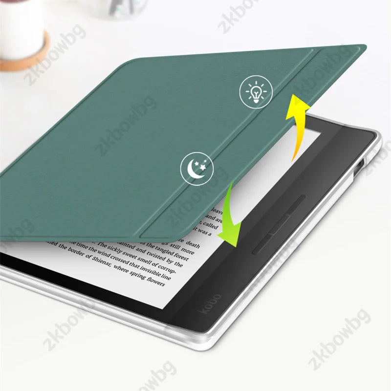 Magnetic Detachable for KOBO Libra Colour/Libra 2 N428 N418 7'' Ebook Case 360° Rotatable 2-in-1 Acrylic PU Leather Stand Cover
