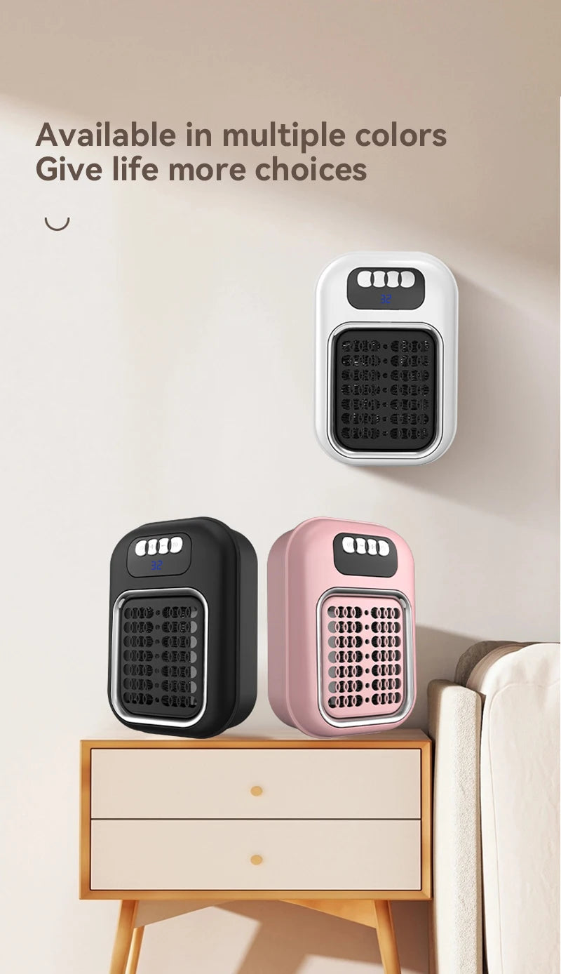 Portable Heater Electric Heater Plug in Wall Room Heater Radiator Remote Warmer Machine Muted for Bedroom Bathroom Office