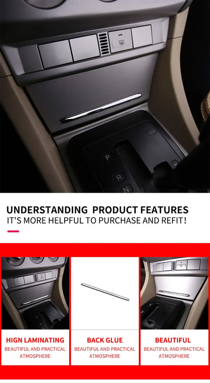For Ford Focus 2 MK2 2005 - 2012 ABS Chrome Trim Ashtray Light Ashtray Decoration Strip Stickers Trim car accessories