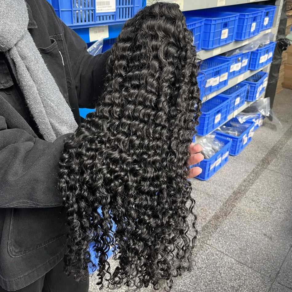 40 46 Inch 13x4 13x6 HD Deep Wave Lace Frontal Wig Brazilian Loose Water Curly Lace Front Human Hair Wigs For Women 300% Density