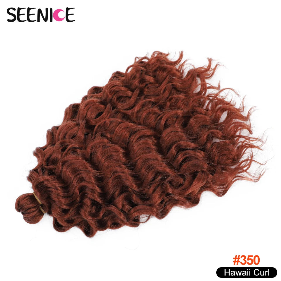 18 24“Synthetic Deep Wavy Twist Crochet Hair Afro Curls Water Wave Crochet Braids Ombre Brown Braiding Hair Extensions For Women