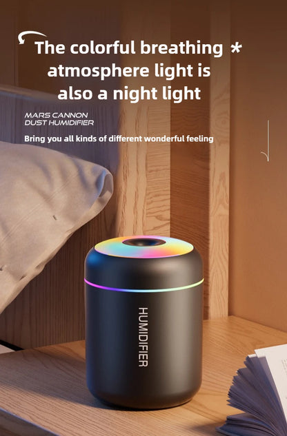 180ML USB Mini Air Humidifier Aroma Essential Oil Diffuser for Home Car Ultrasonic Mute Mist Maker Diffuser with LED Color Lamp