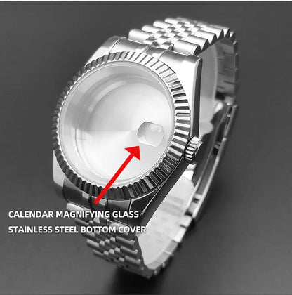 Neiton 36mm/40mm Sapphire Glass For Men Watch Case Fit NH36 NH34 NH35Movement FashionWaterproof Jubilee Stainless Steel