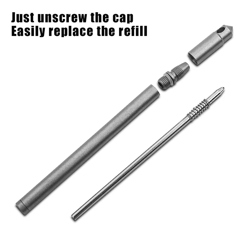 Hot Sale Portable Mini Titanium Ballpoint Pen EDC Gadget Keychain For Outdoor Camping Hiking Survival Gadget