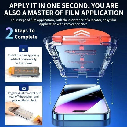 3Pcs Oleophobic Coating Dust Free Easy Installation Screen Protector For iPhone 14 11 13 12 15 16 Pro Max Mini XS X XR Glass
