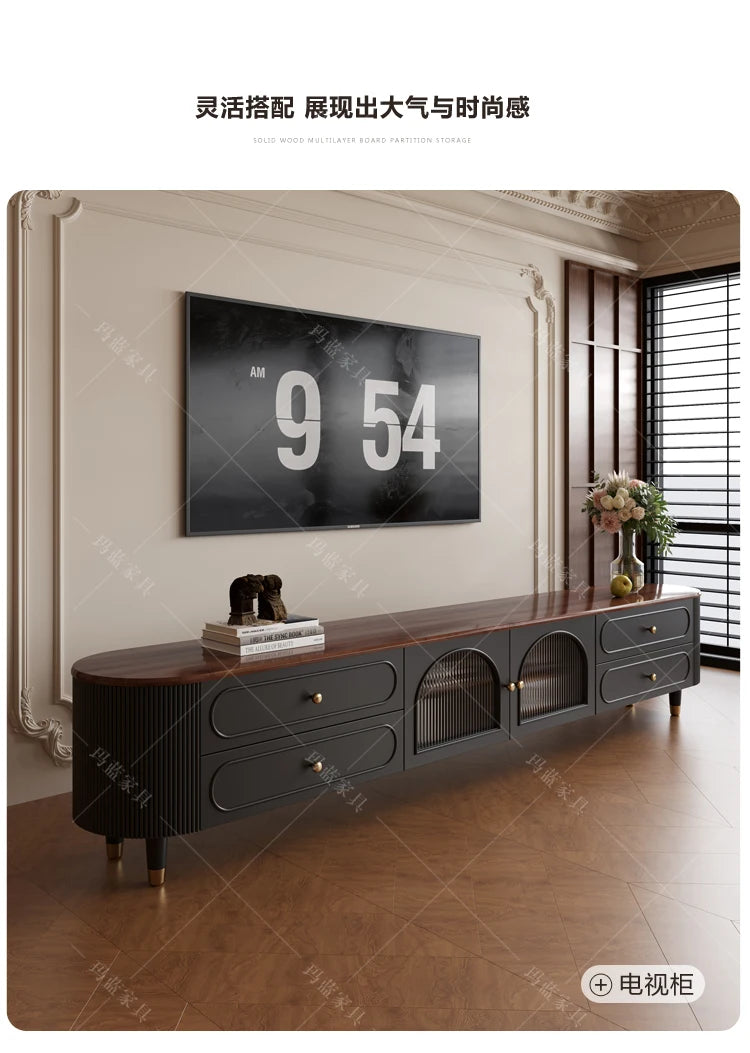 Vertical Vintage Tv Table Wood Heavy Luxury Design Tv Stand Living Room High End Muebles Para El Hogar House Accessories