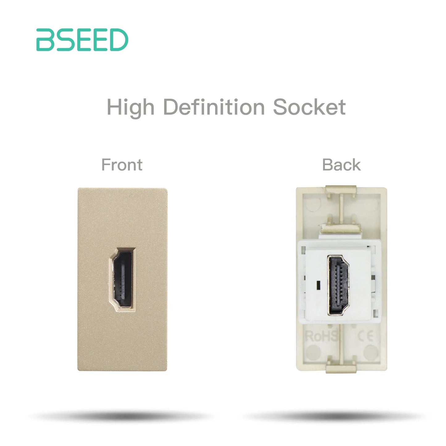 BSEED Glass Frames EU Standard HDMI Tel Sockets Module Part Internet Wall Sockets TV DIY Function Base USB CAT5 Satellite Parts